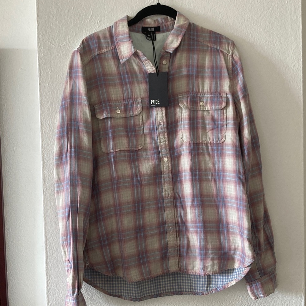 Casual Plaid Shirt - Red and Gray
